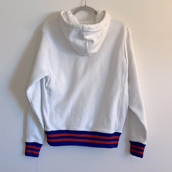 Champion Men’s Reverse Weave Hooded Sweatshirt Size S White Logo Unisex - Picture 2 of 8